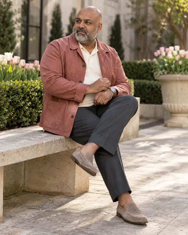Terracotta Overshirt Combination For Spring Afternoons