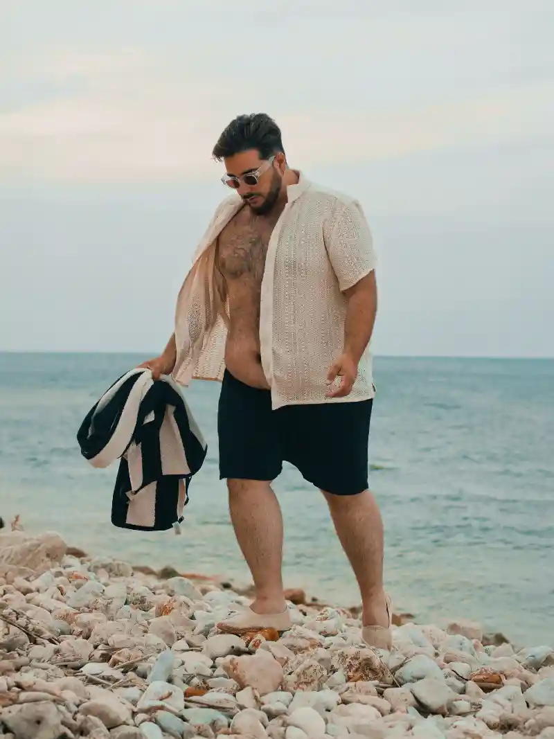 Textured Knit and Relaxed Swim Shorts