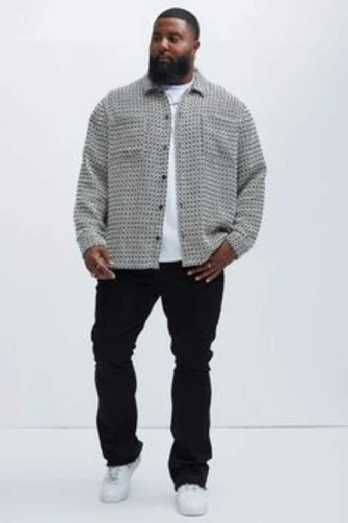 Textured Over shirt and Black Denim