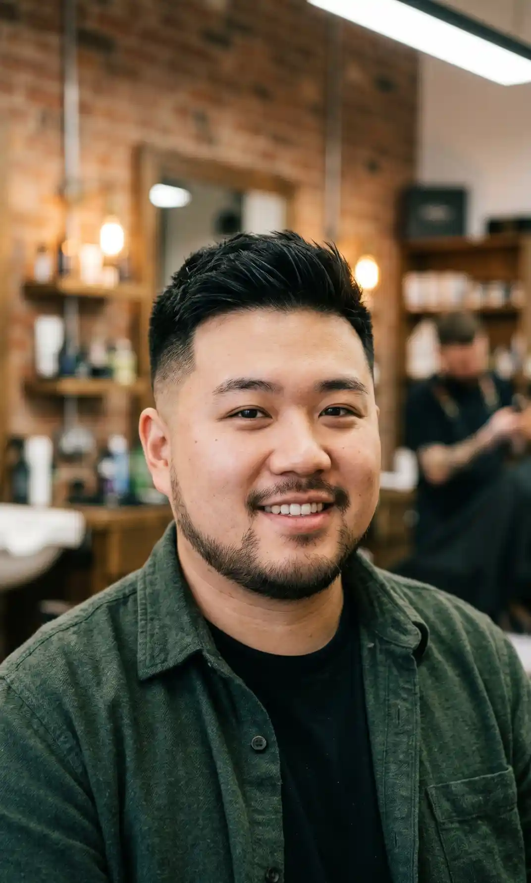 Textured Quiff with Mid Fade