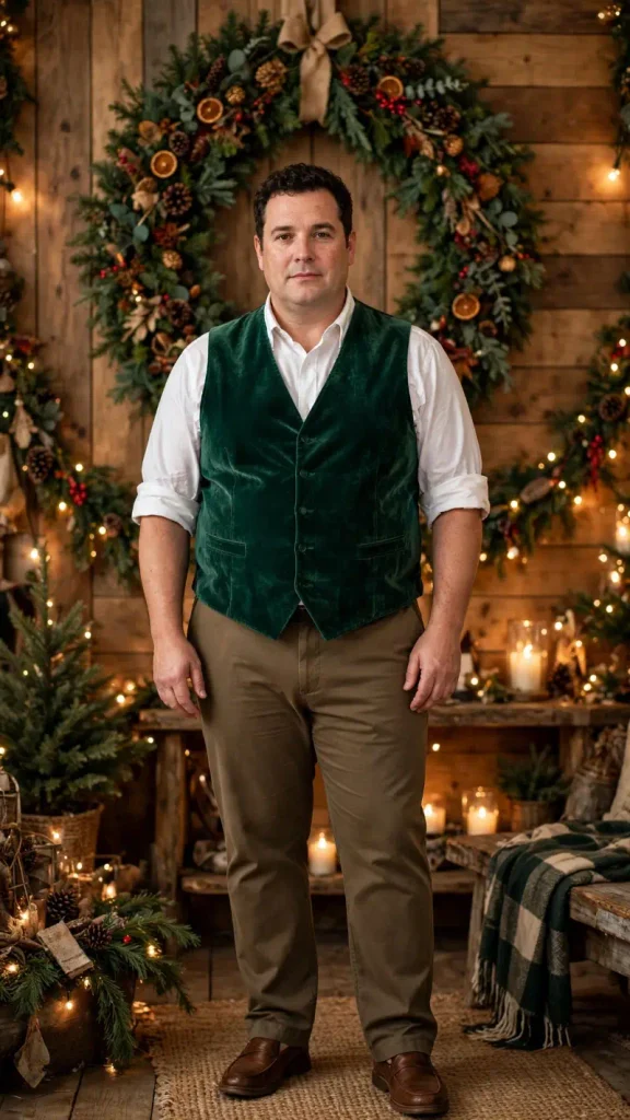 The Forest Green Velvet Vest