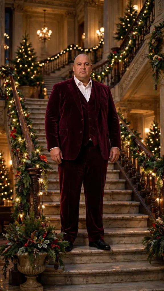 The Grand Staircase Burgundy Suit