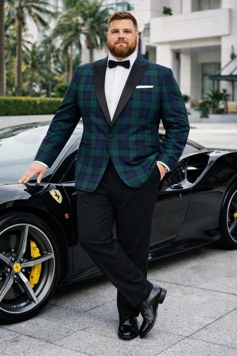 The Green and Navy Tartan Tuxedo Jacket