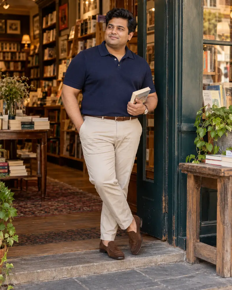 The Navy Knit Polo and Chino Combination