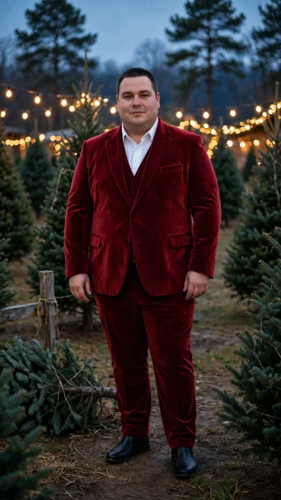 The Outdoor Red Velvet Suit