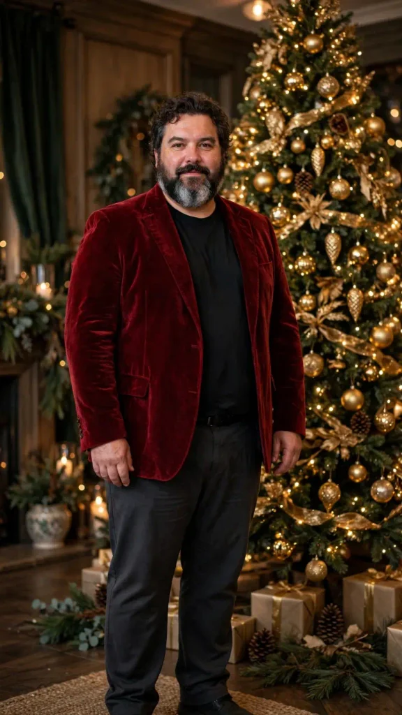 The Relaxed Crimson Velvet Blazer