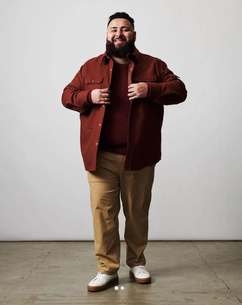 The Rust Overshirt and Khaki Chinos