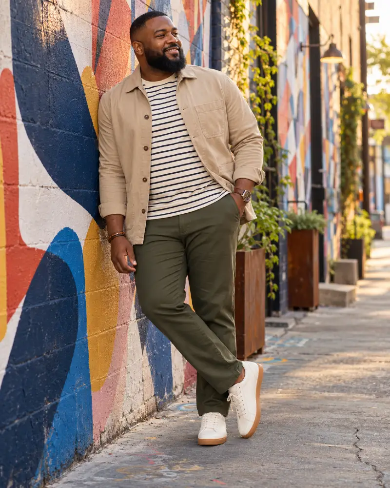 The Striped Tee and Canvas Chore Coat Formula