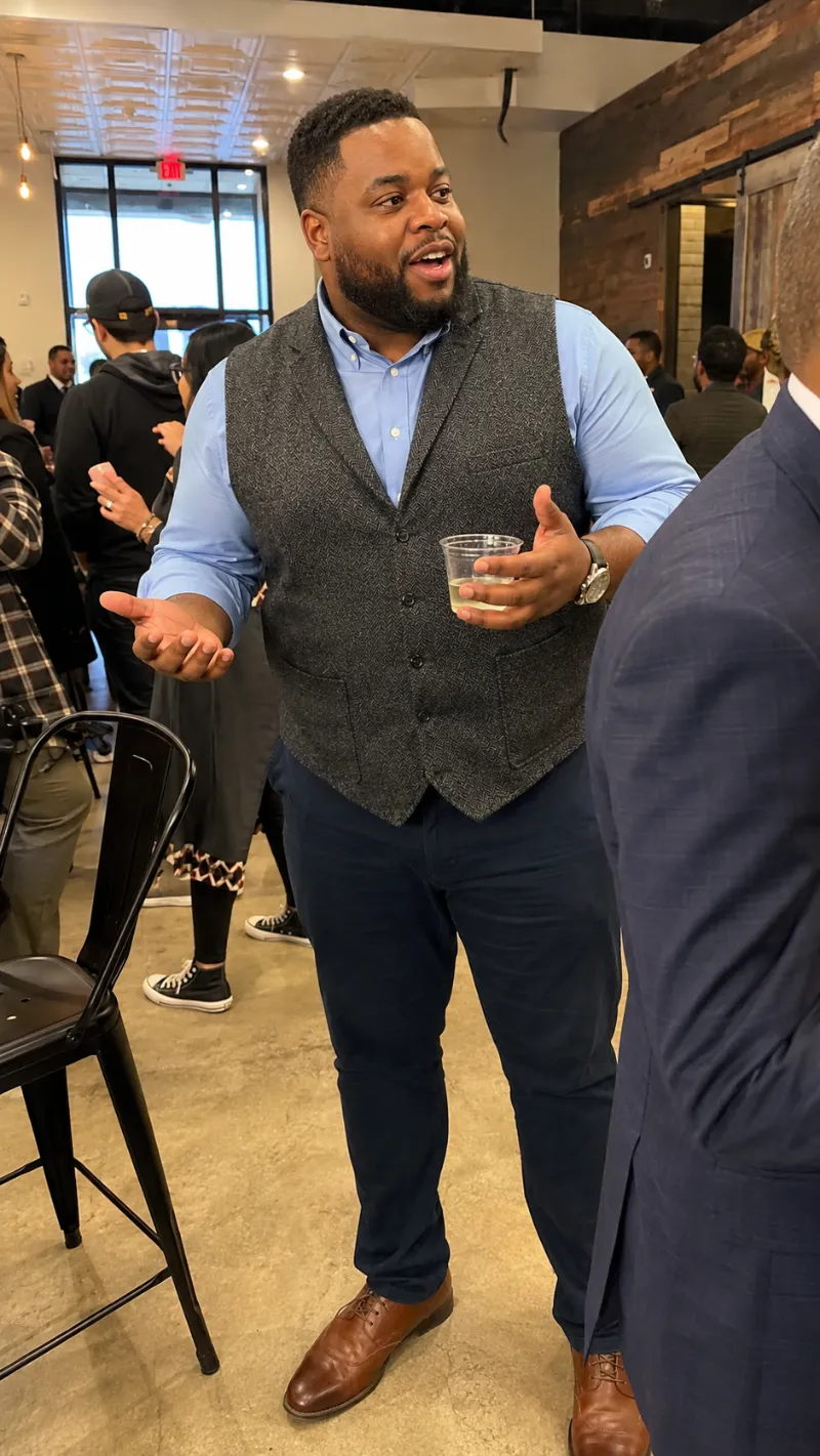 The Textured Vest and Button-Down Combo