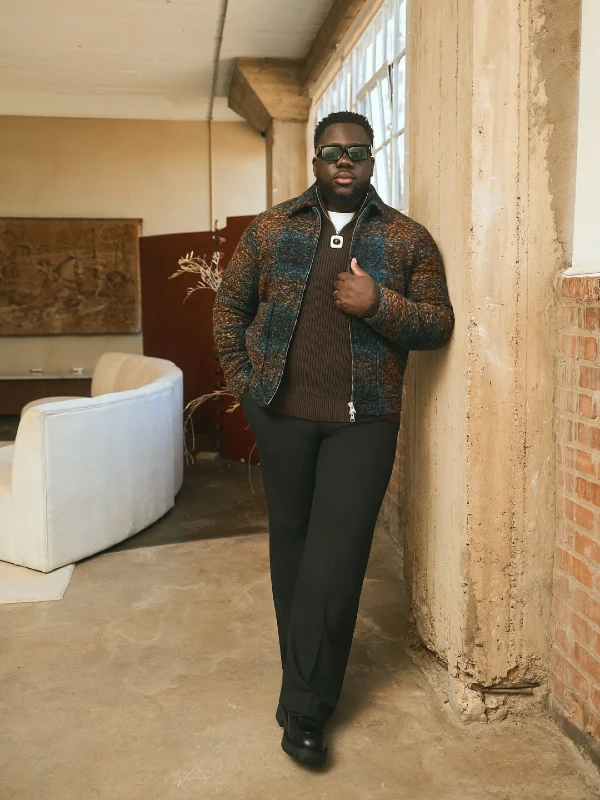 The Textured Wool Jacket and Quarter-Zip Sweater