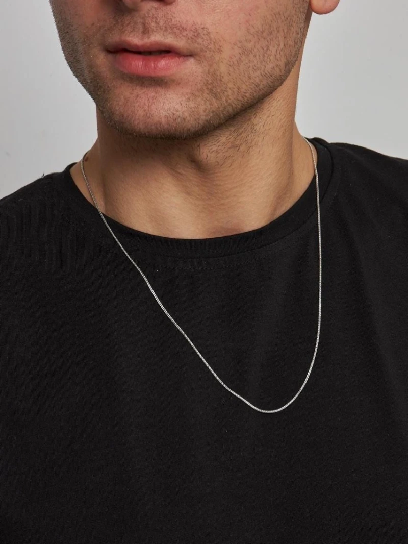 Thin Silver Wheat Chain