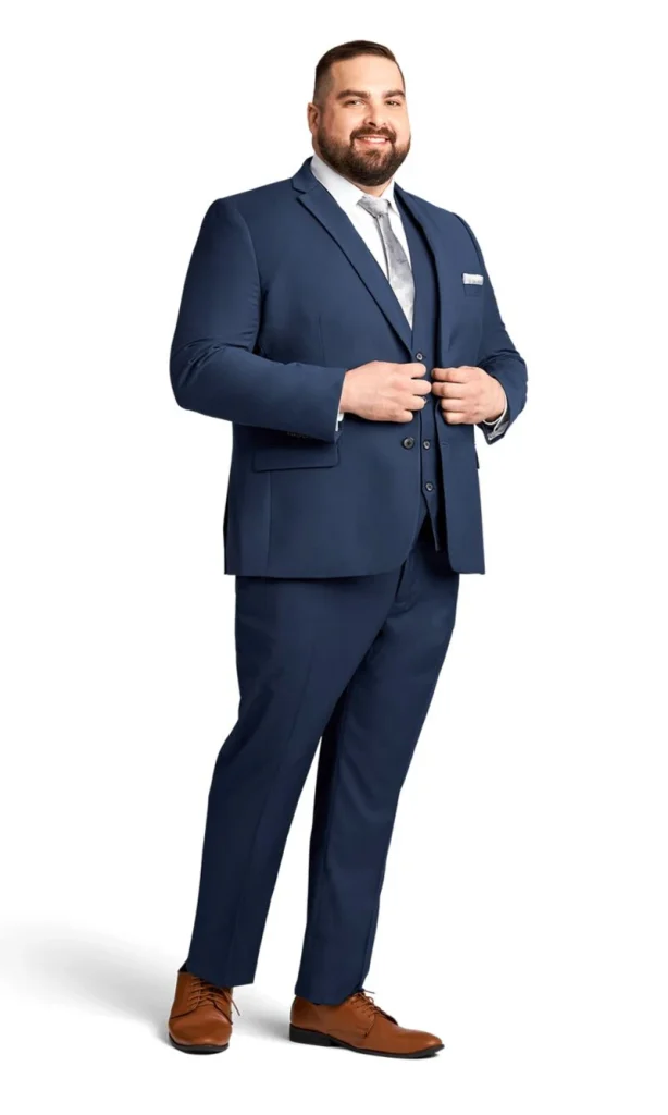 Three Piece Navy Polish for Formal Heat