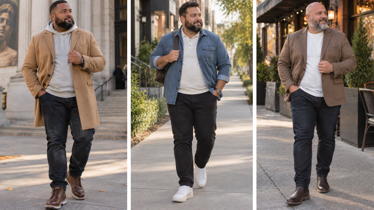 Transitional Weather Outfits for Plus Size Men When Mornings Are Cold and Afternoons Are Not