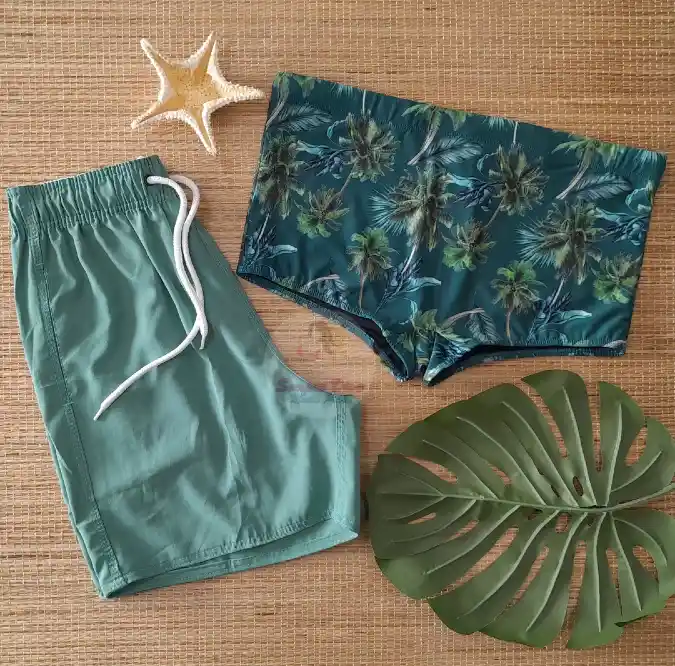 Tropical Palm Sunga and Board Shorts Combo