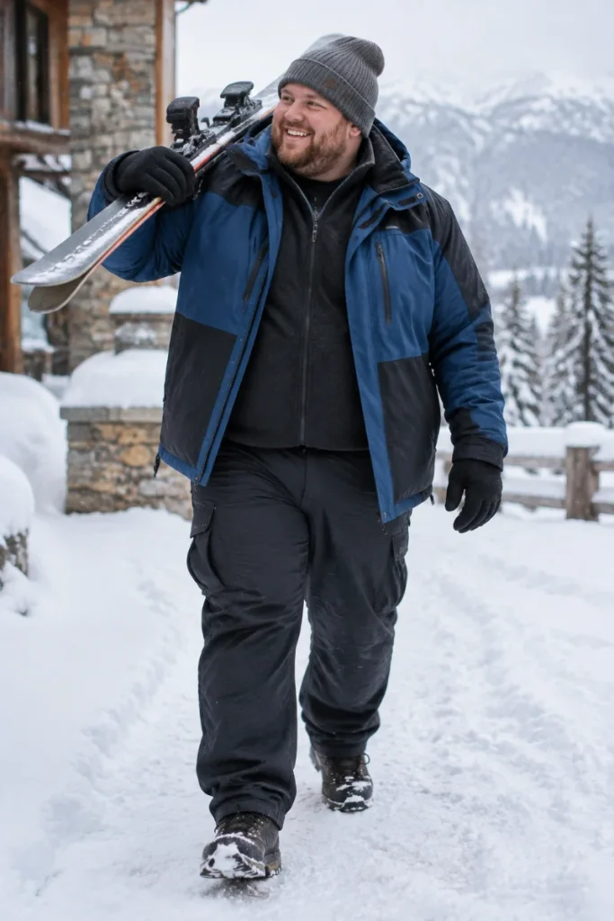 Two Tone Blue Winter Coat and Dark Fleece Foundation