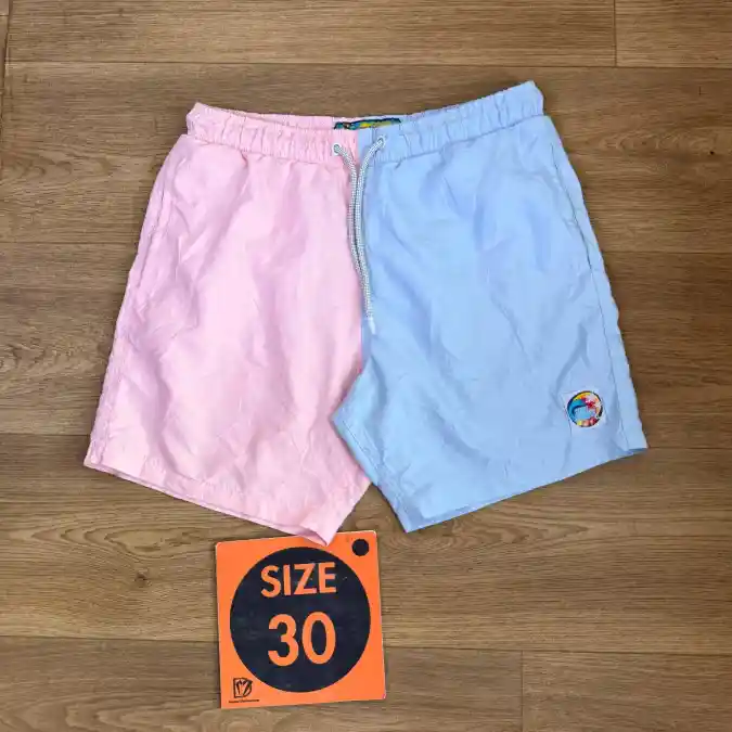 Two-Tone Pastel Swim Shorts