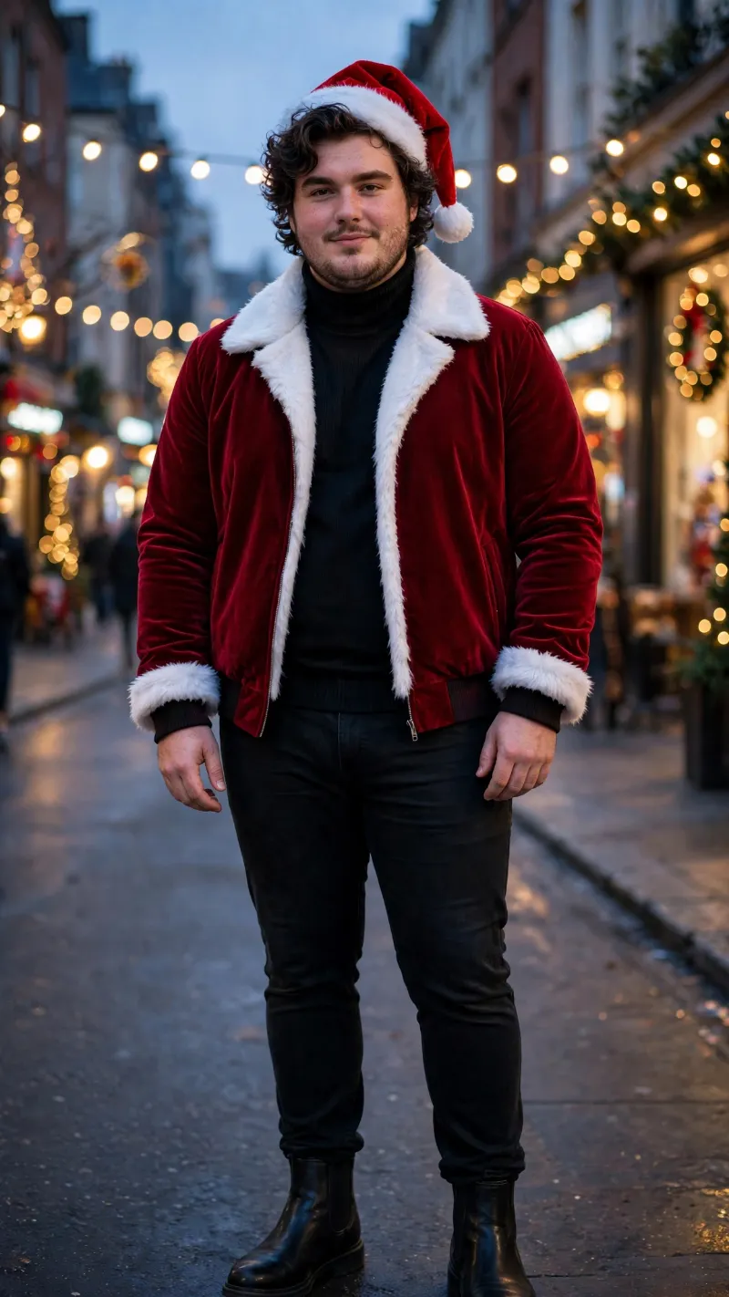 Velvet Bomber Jacket Santa