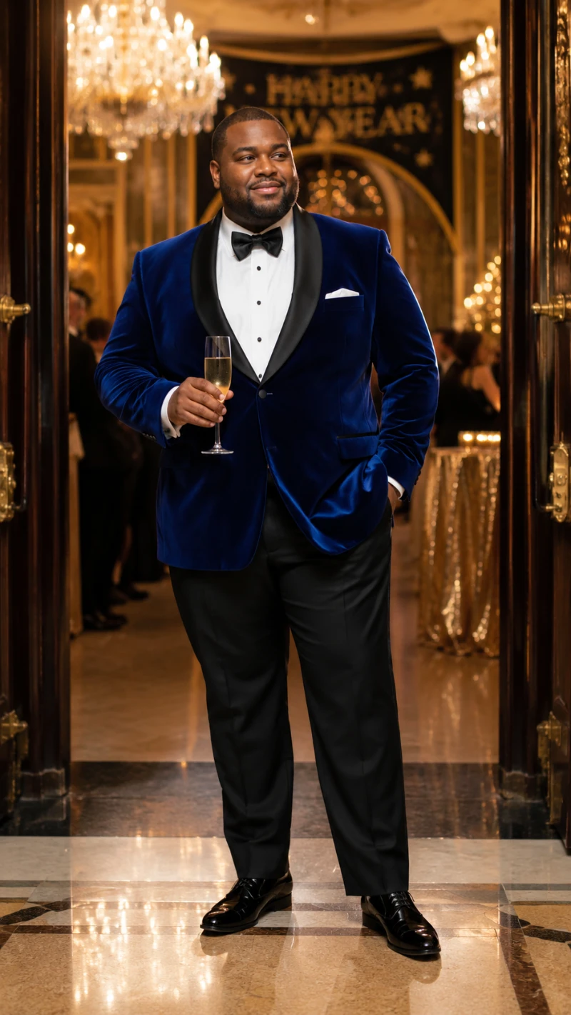 Velvet Tuxedo Jacket and Dress Pants