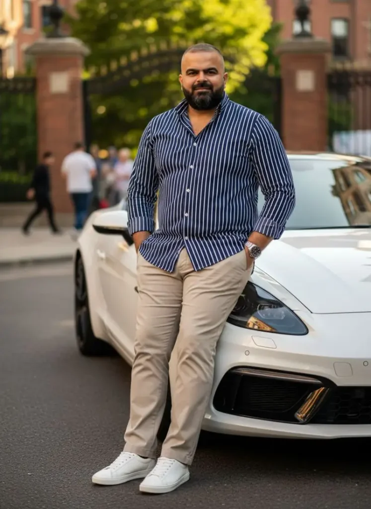 Vertical Stripes And Clean Leather