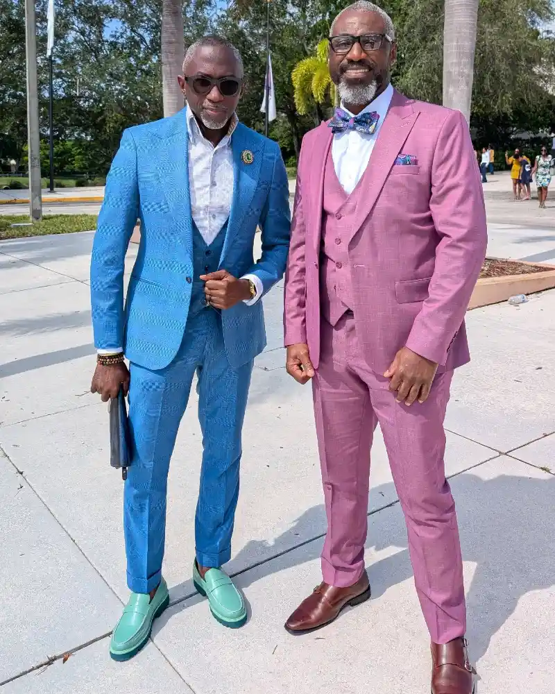 Vibrant Three-Piece Suit Duo