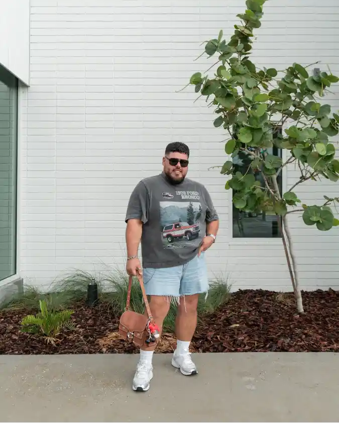 Vintage T-Shirt and Frayed Denim Shorts
