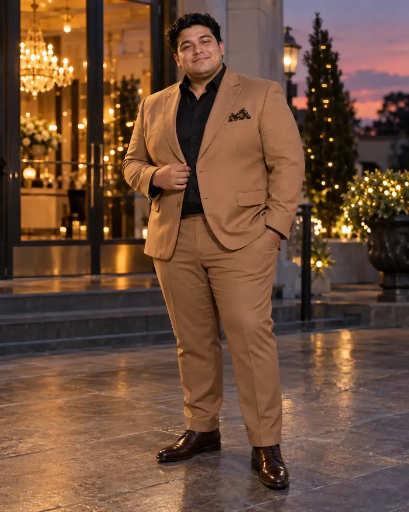 Warm Camel Tailoring For Evening Proms