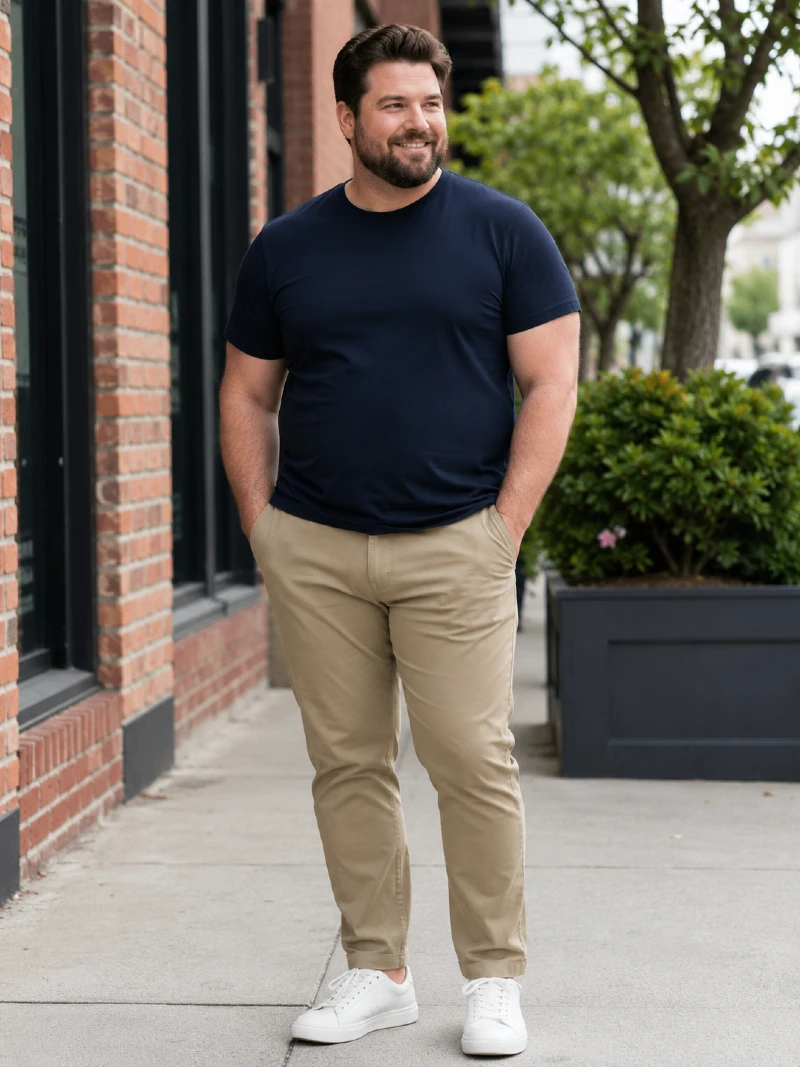 Wearing Chinos With a Fitted Tee