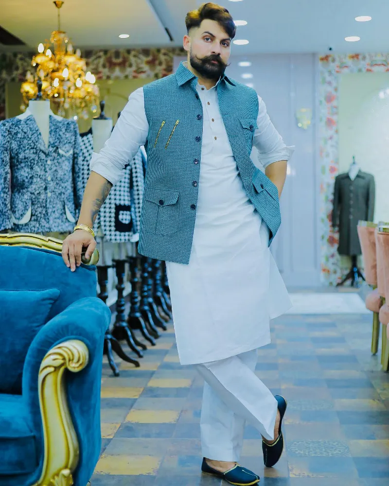 White Kurta Pajama with Nehru Jacket