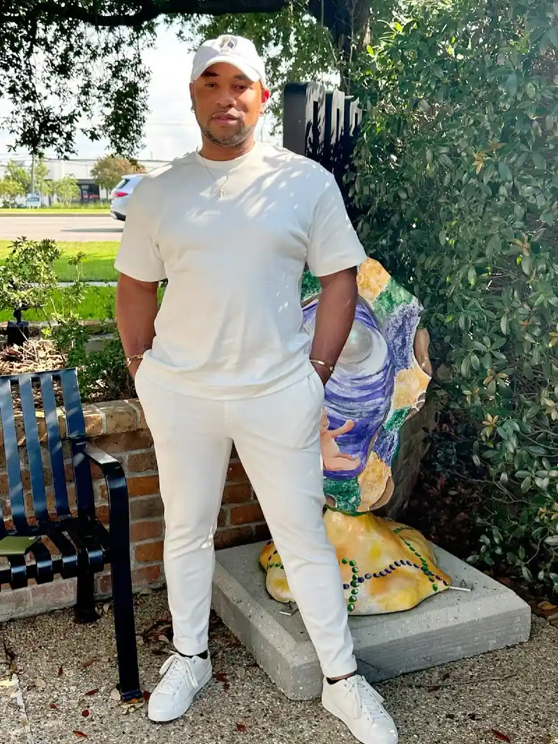 White T-Shirt, Tapered Pants, and Baseball Cap