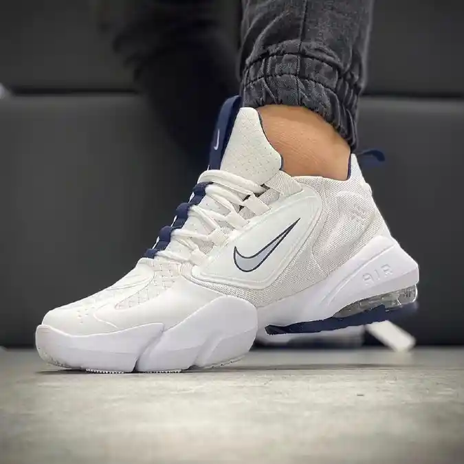 White and Navy Athletic Sneakers and Joggers