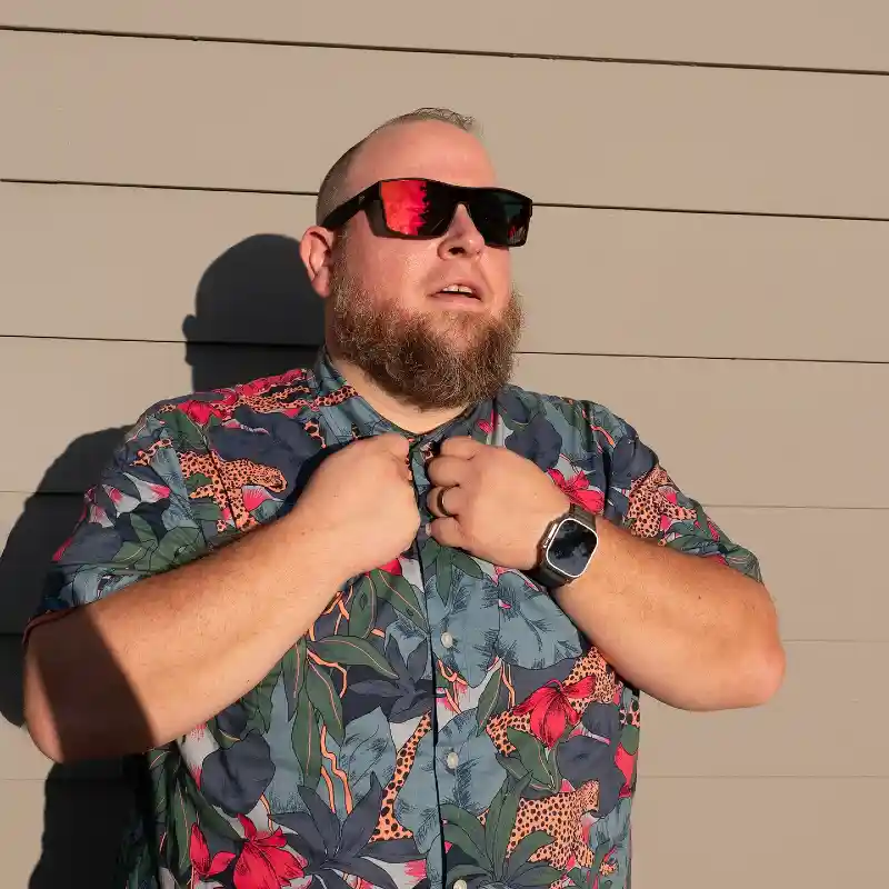 Wide-Frame Rectangular Sunglasses