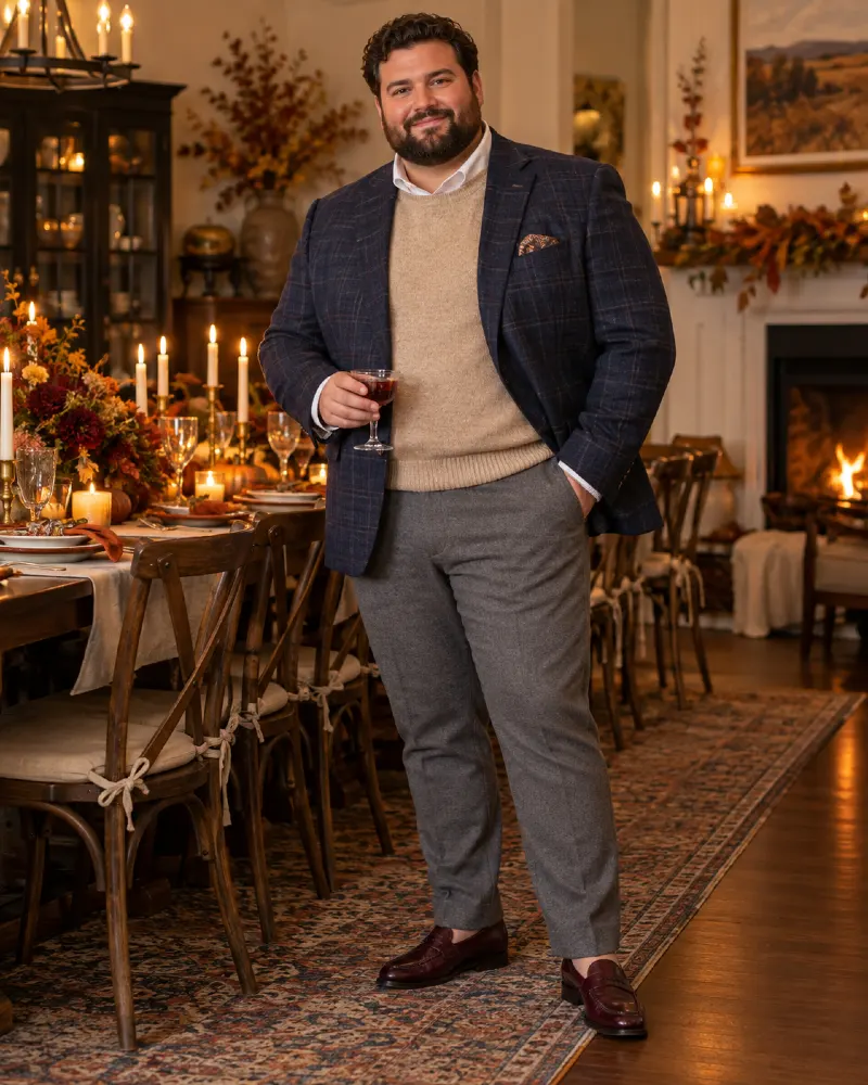Windowpane Blazer and Knit Layer
