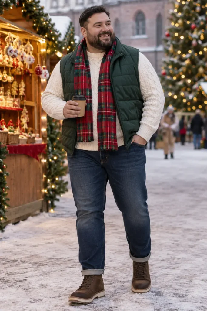 Winter Texture Plaid and Cable Knit