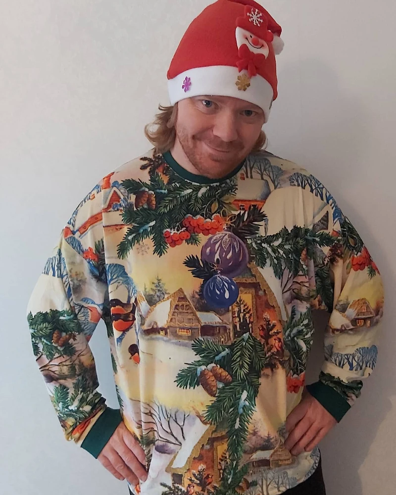 Winter Village Scene Sweatshirt